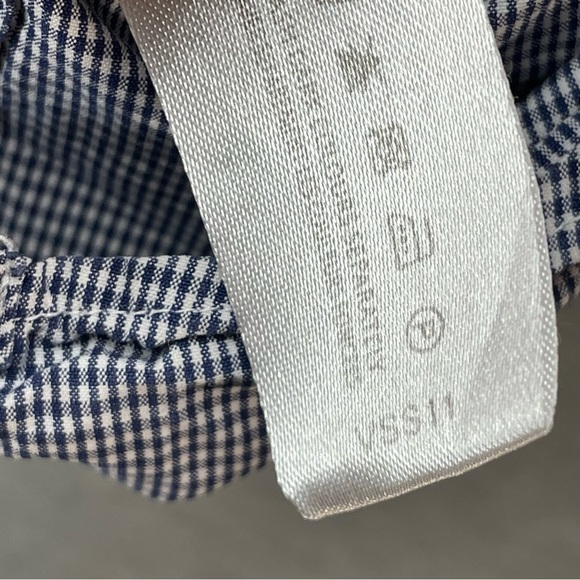 THOMAS Pink Men’s Blue White Plaid Shirt Size XL Short Sleeve Embroidered - Picture 5 of 9